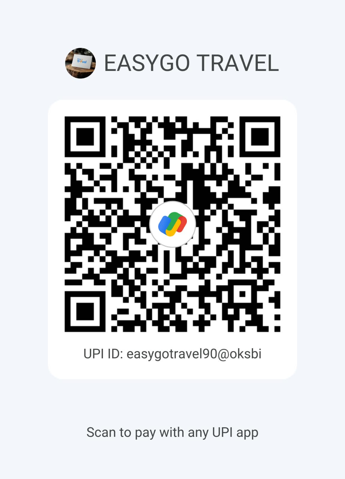 Easy Go Travel UPI payment QR code